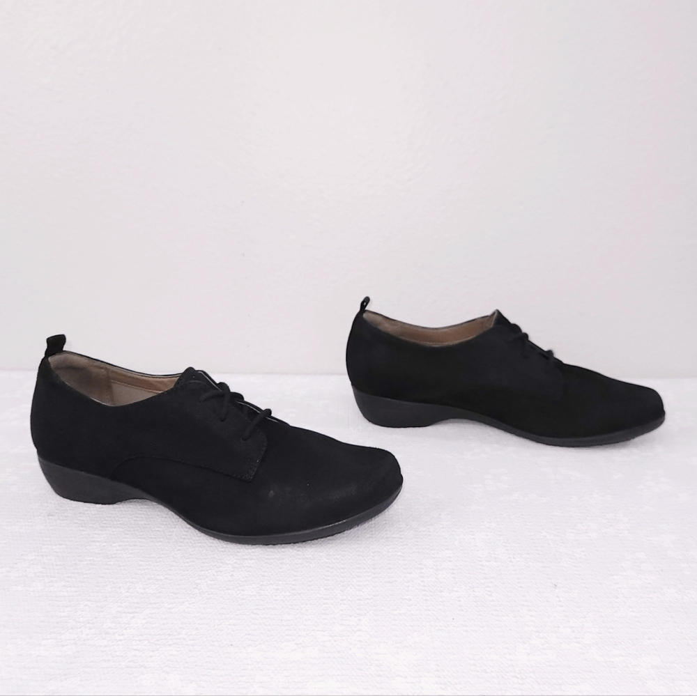 DANSKO Finola Oxford Black Nubuck Lace-Up Comfort Shoes - Picture 3 of 9